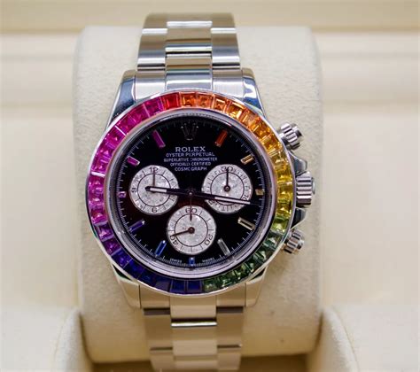 rolex con rainbow|rolex with rainbow bezel.